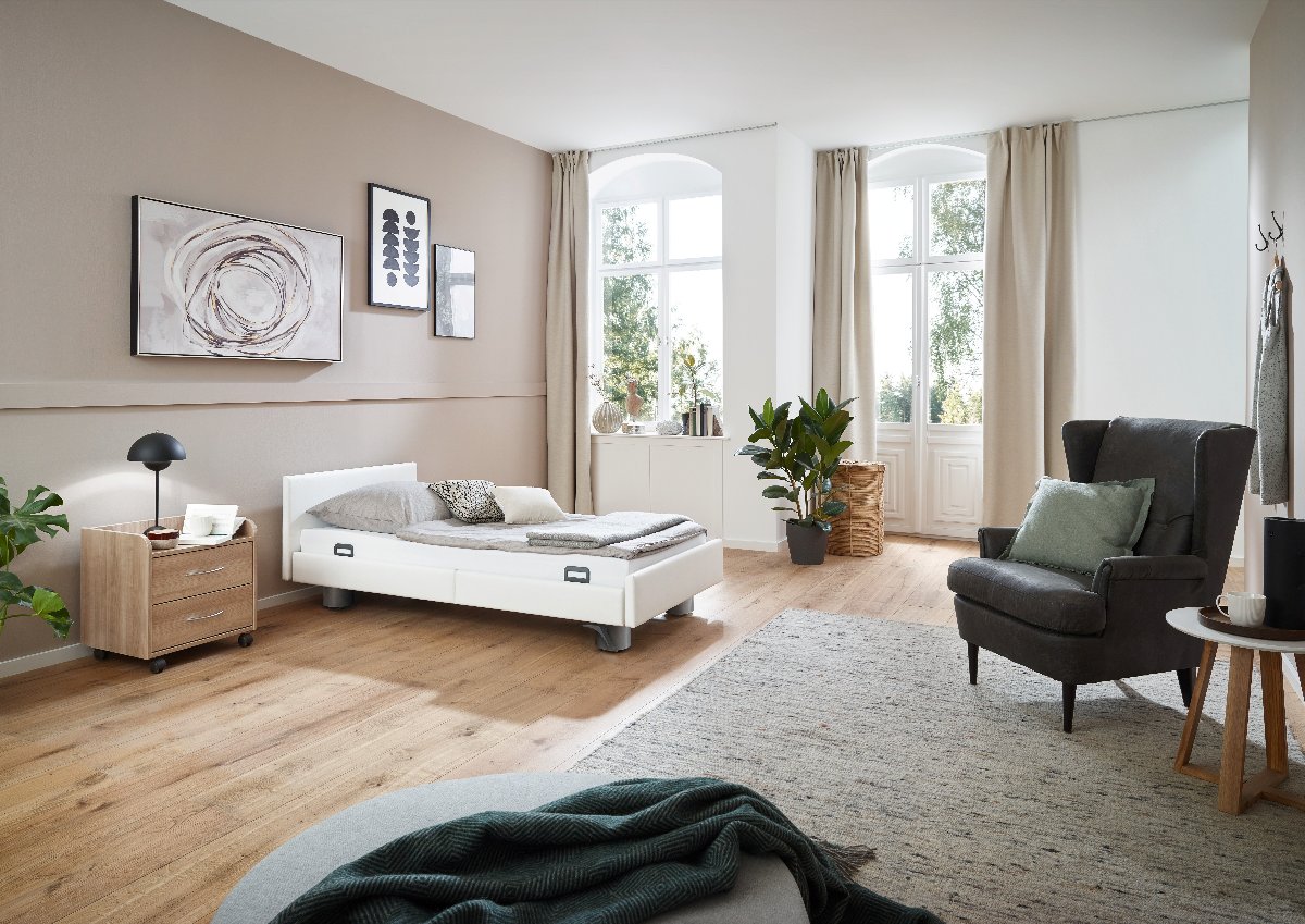 Regia Bett leder weiß Regia Bett leder weiß